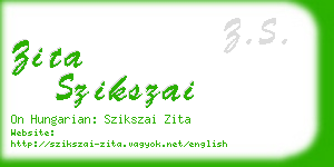 zita szikszai business card